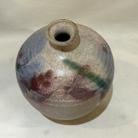 Cooper Mays North Carolina Pottery Bud Vase 4.75" Signed - Picture 8 of 10